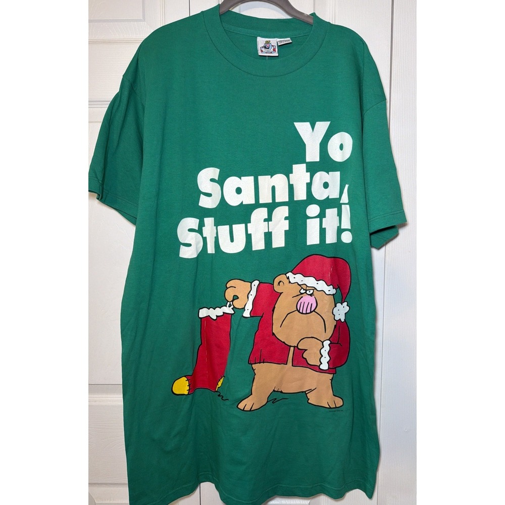 Vintage 90's The Jokes On You Sleep Shirt OSFA Yo Santa Stuff It!